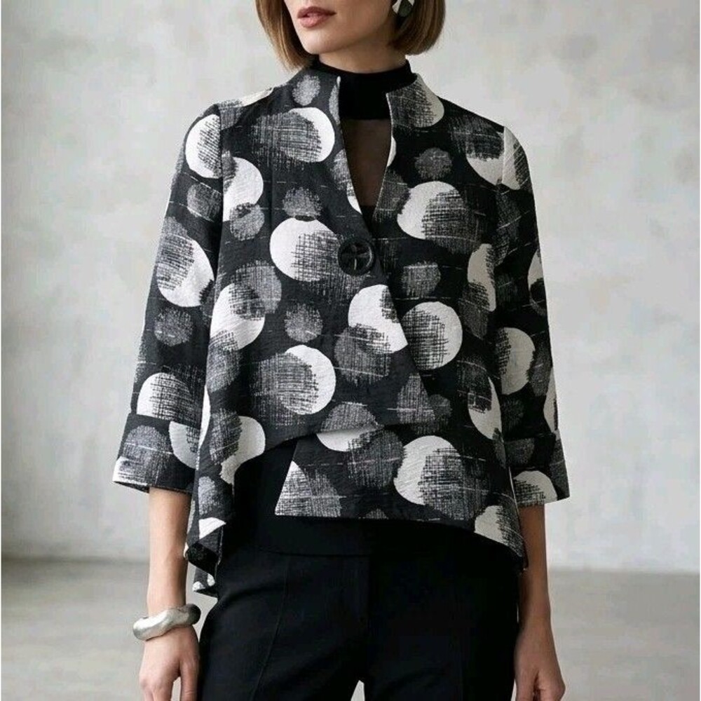 Joseph Ribkoff Artsy Asymmetric Swing Jacket - 6